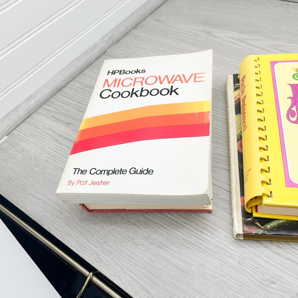 Vintage Stack of Cookbooks - Retro Books for Decoration - Yellow Stacking Books - Picture 7 of 10